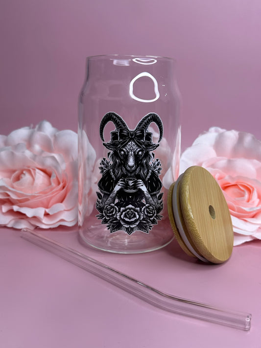 BAPHOMETTE - Glass Latte Drink Cup