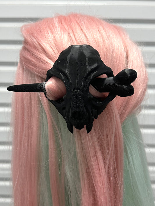 CAT SKULL HAIR PIN - Mother of Hades Hair Pin