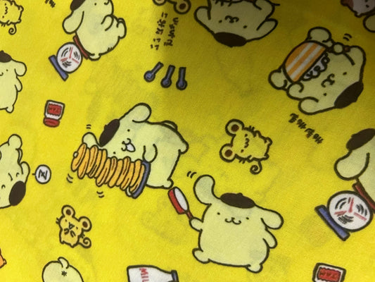 POMPOMPURIN PANCAKES - Polycotton Fabric from Japan