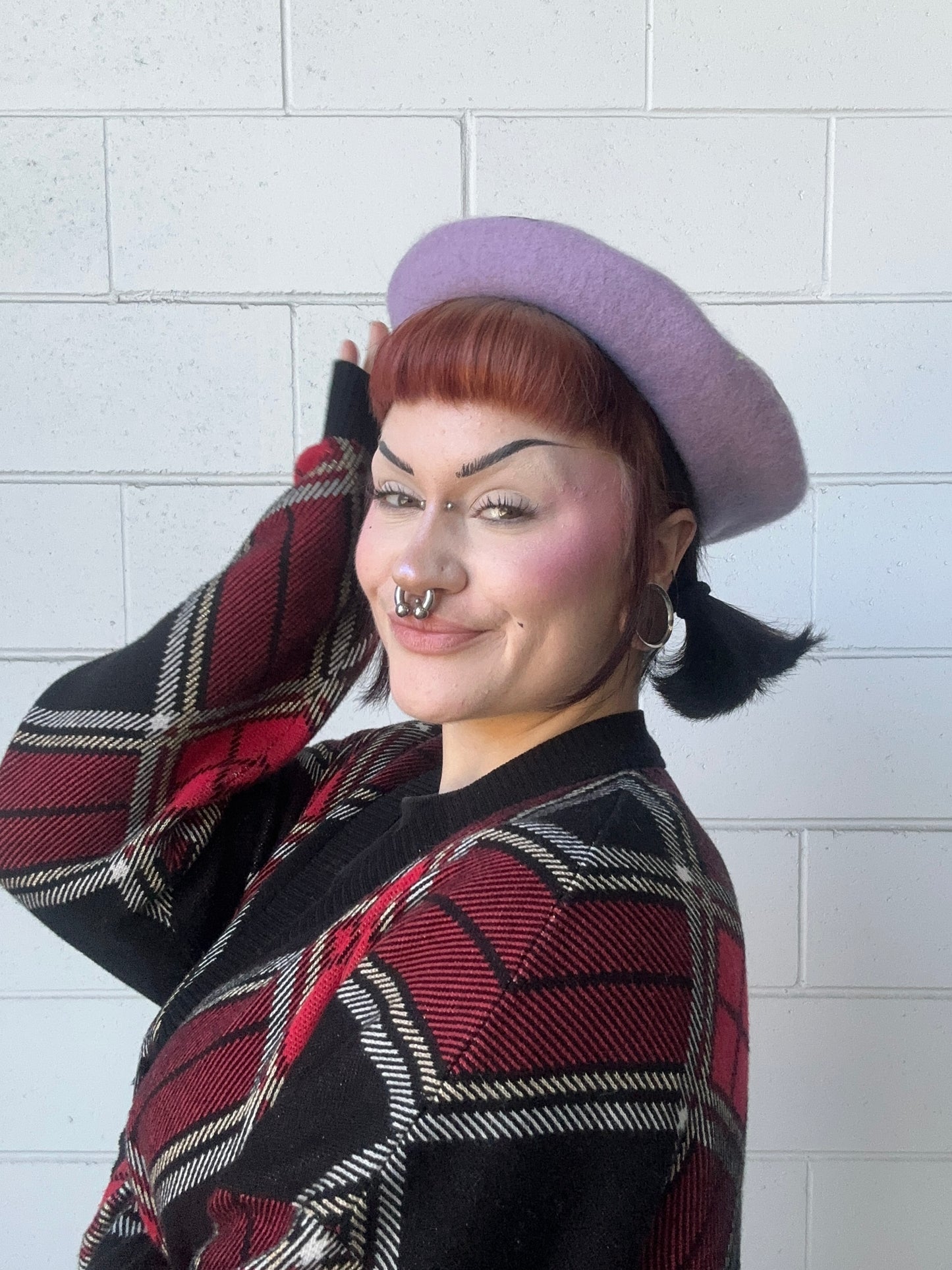 FLAP AROUND BERET - Lilac Bat Beret