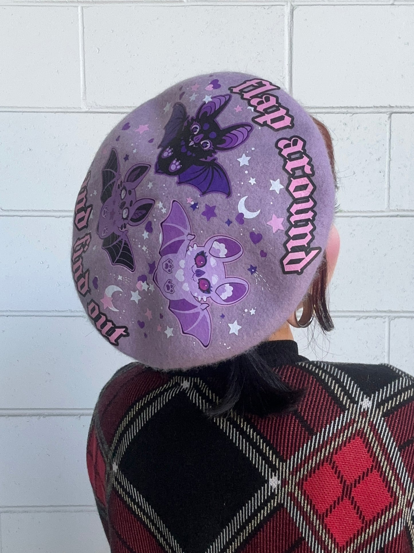 FLAP AROUND BERET - Lilac Bat Beret