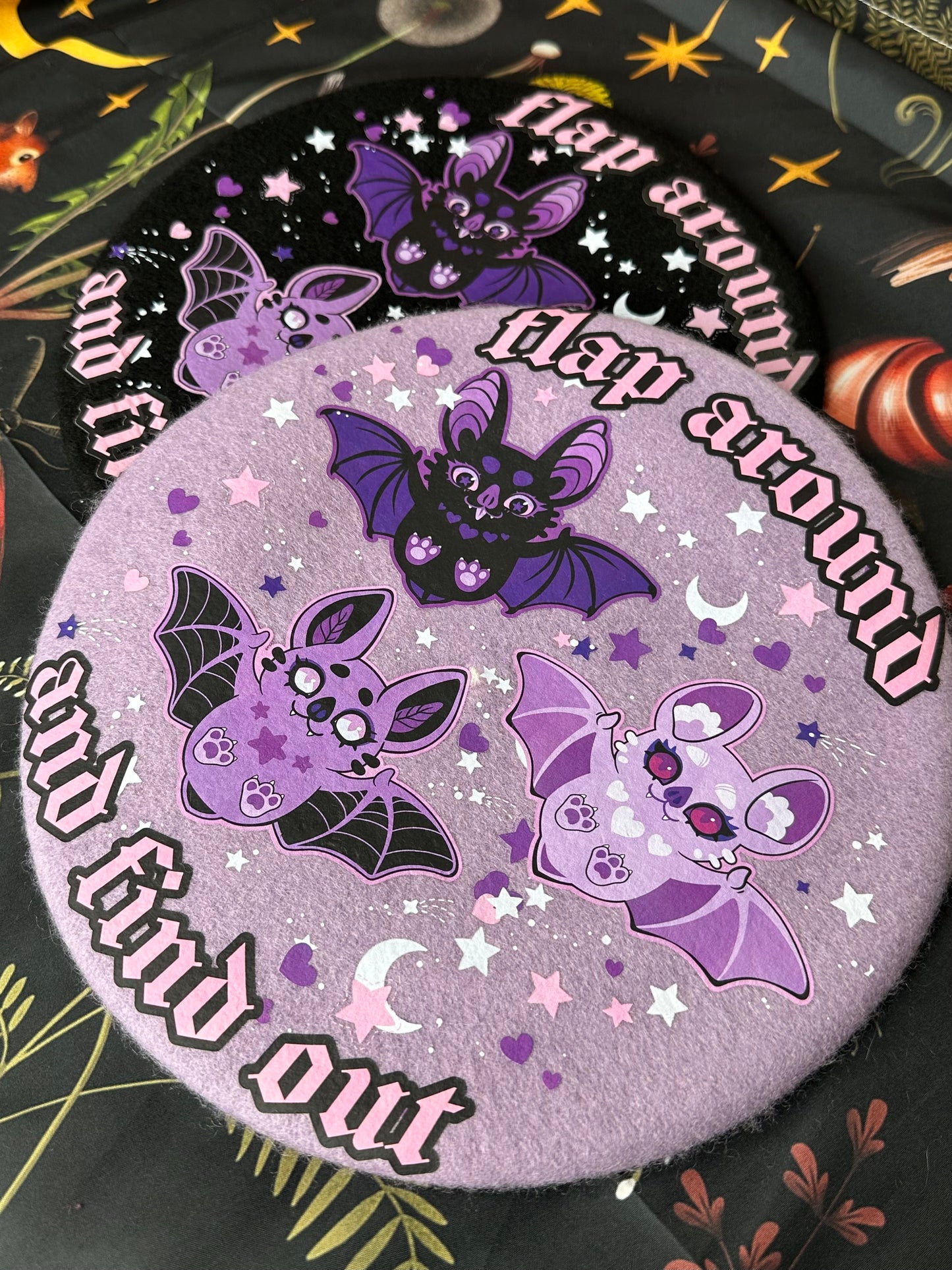 FLAP AROUND BERET - Lilac Bat Beret