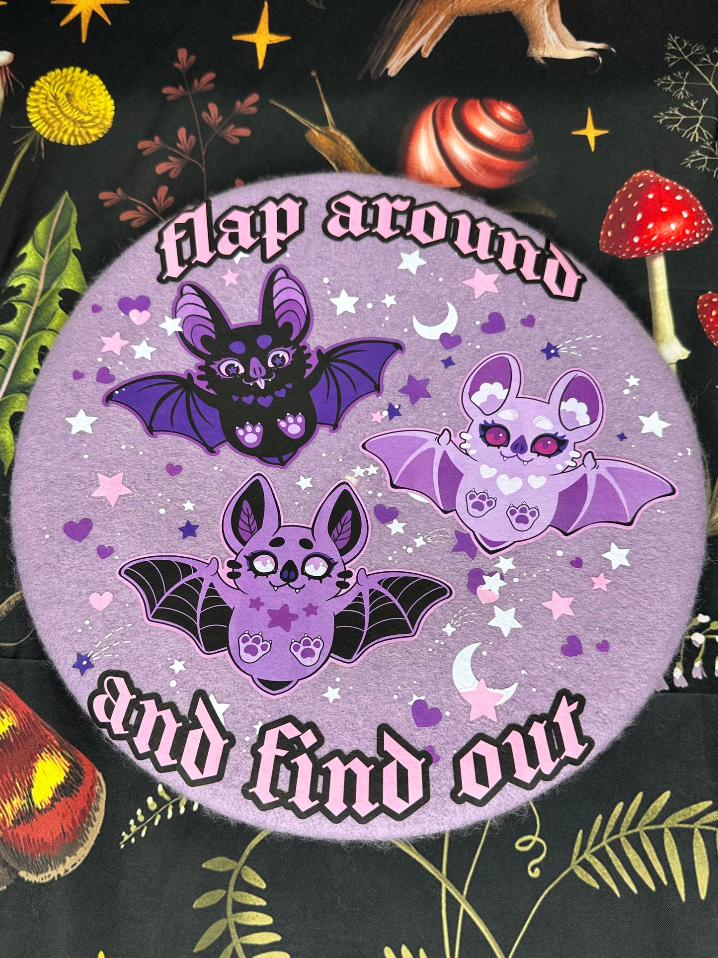 FLAP AROUND BERET - Lilac Bat Beret