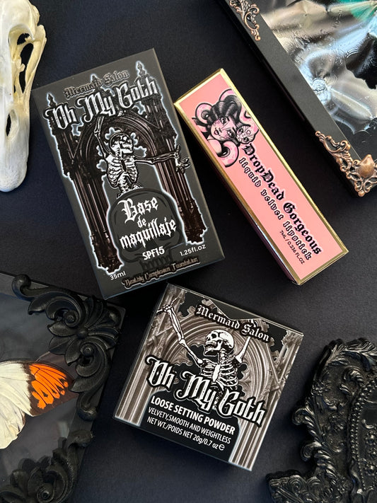 Goth Essentials Bundle - Foundation Powder Lipstick Bundle