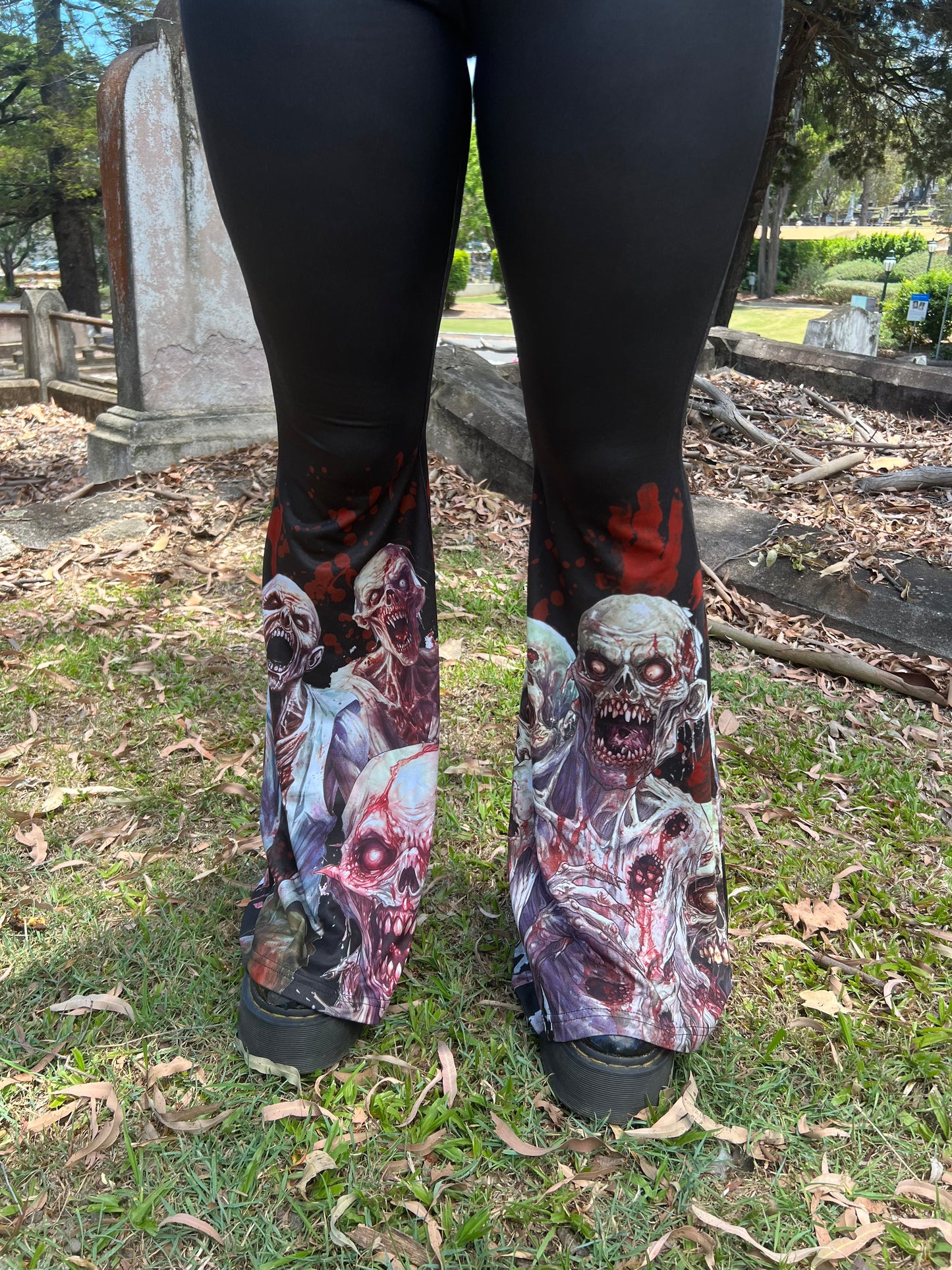 DON'T GET EATEN - zombie attack High waist flares