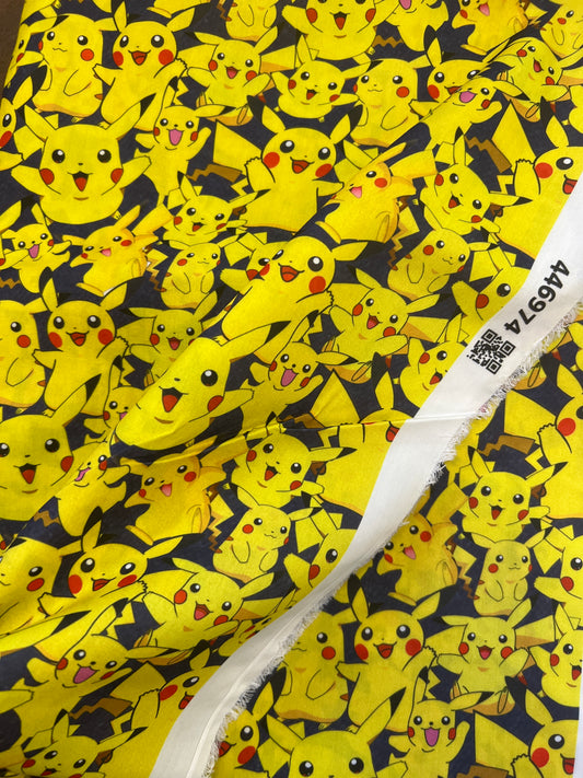 PIKACHU PARTY - Polycotton Fabric from Japan