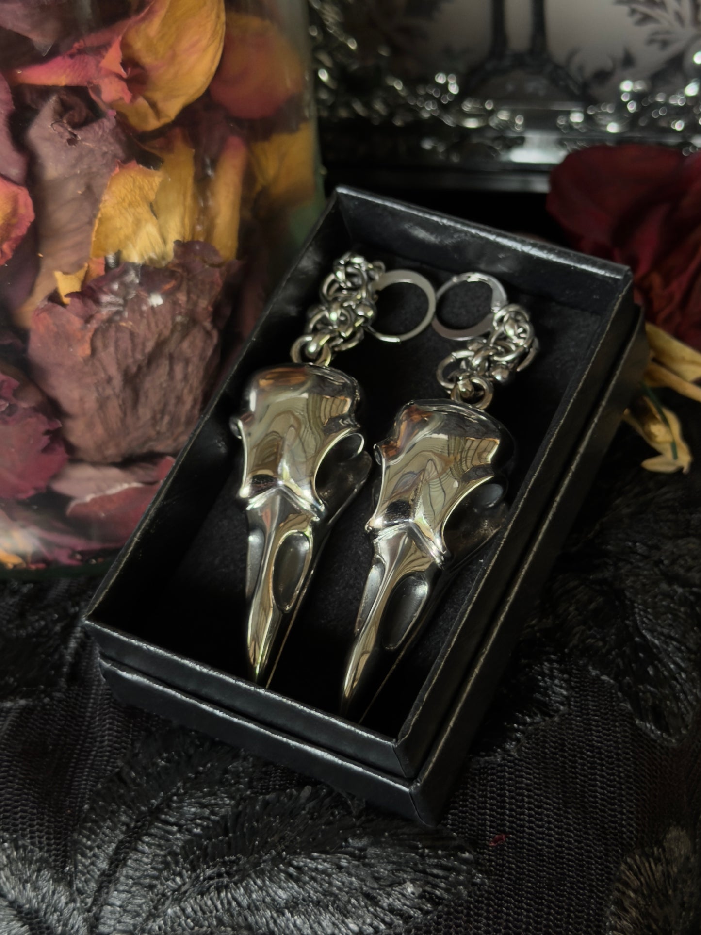 CARRION - Bird Skull Pendant Ear Hanger