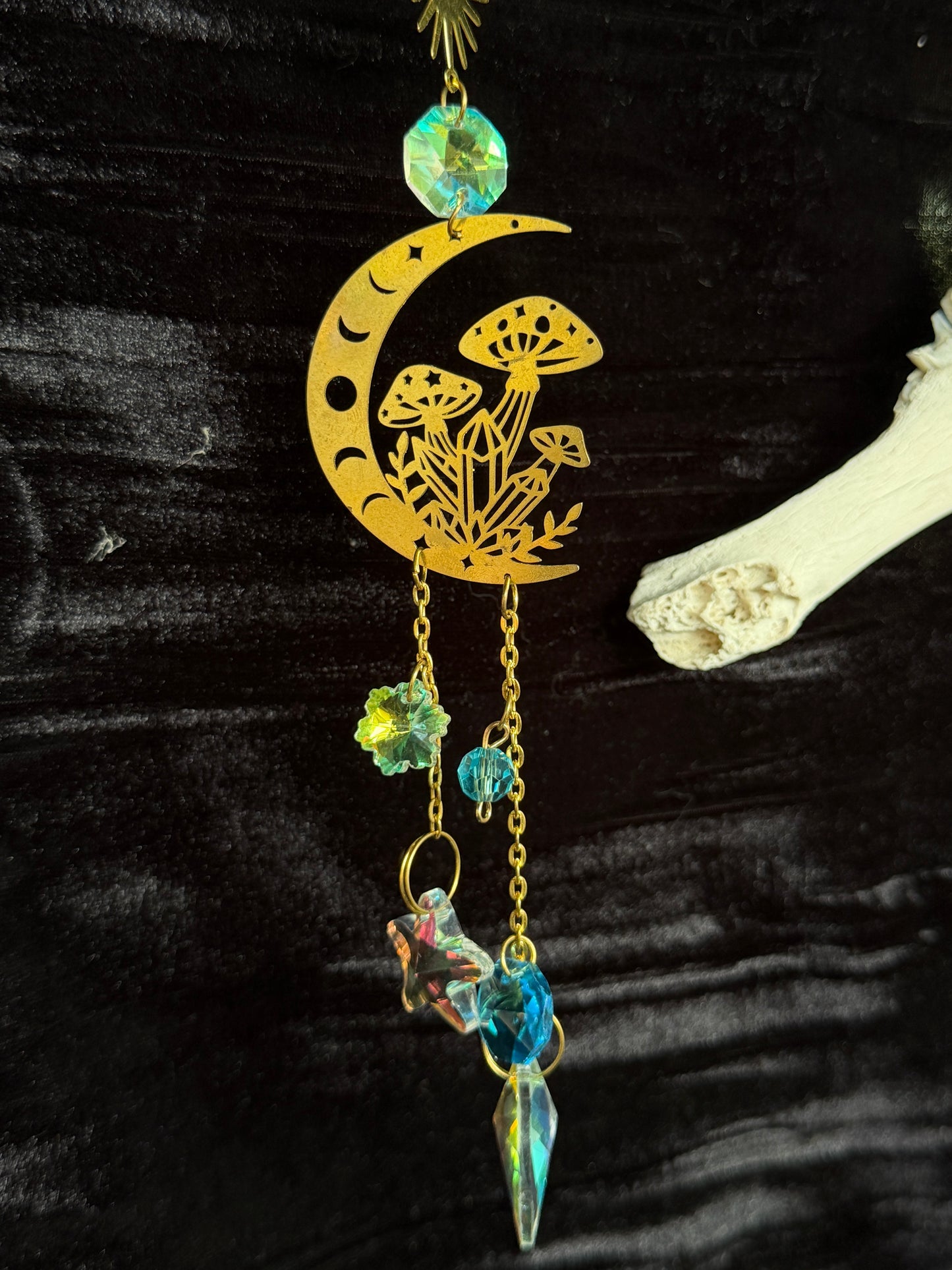 RACOON MANDIBLE BONE SUN CATCHER