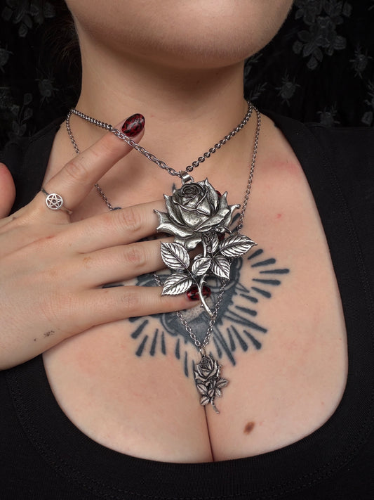 CONDOLENCES ROSE - Mother of Hades Rose Necklace