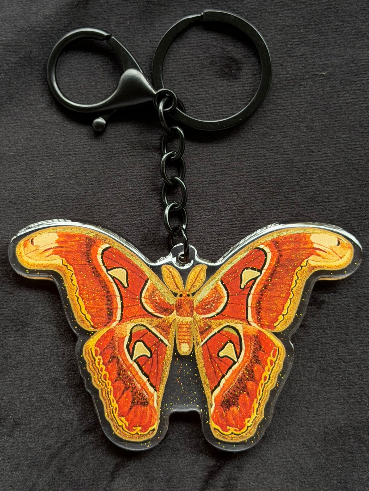 ATTICUS ATLAS MOTH - Drop Dead Gorgeous Sparkle Keychain
