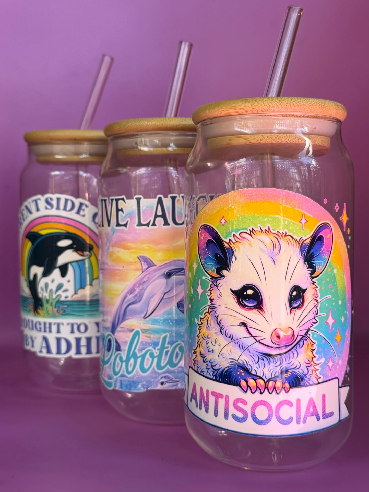 ANTISOCIAL - Glass Latte Drink Cup