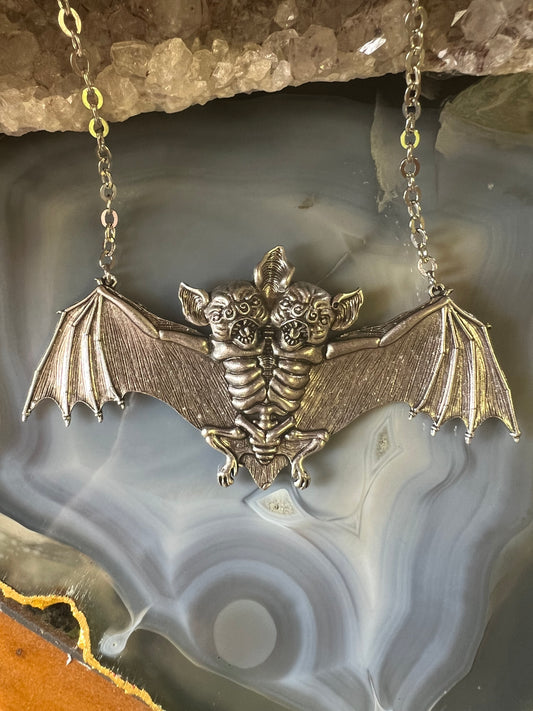TWO FACED MACABRE BAT - Mother Of Hades X BESERK Necklace