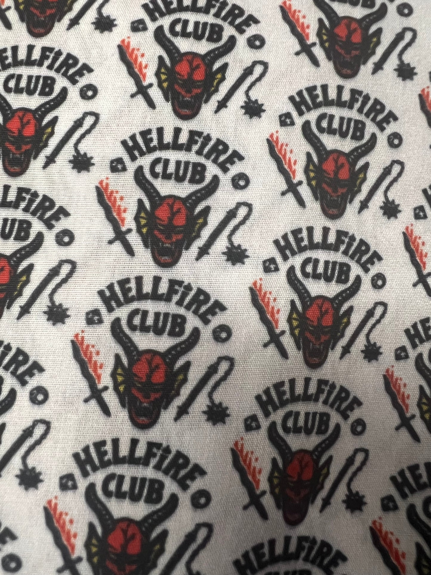 HELLFIRE CLUB STRANGER THINGS - Polycotton Fabric from Japan