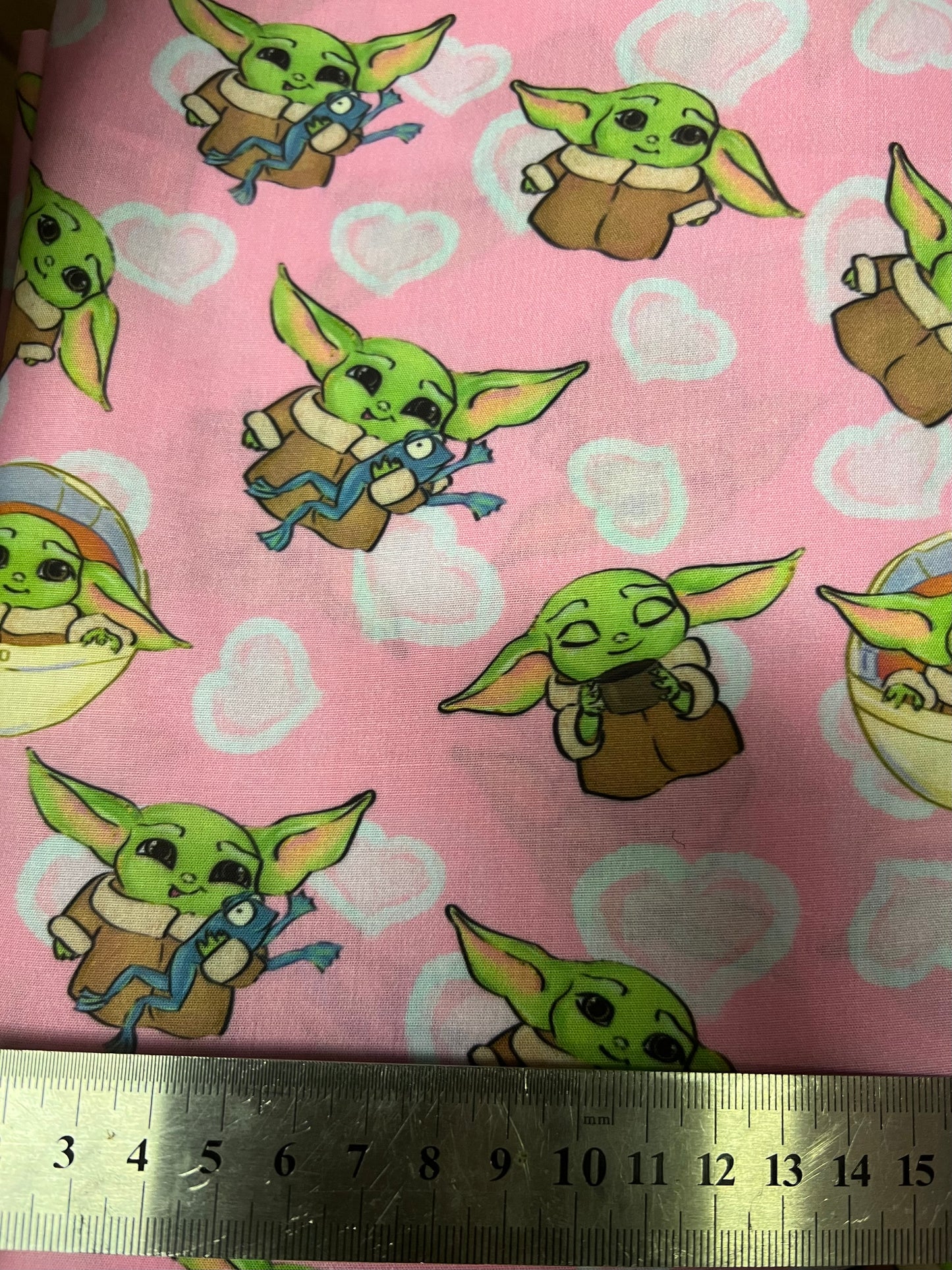BABY YODA AND FROG  - Polycotton Fabric from Japan