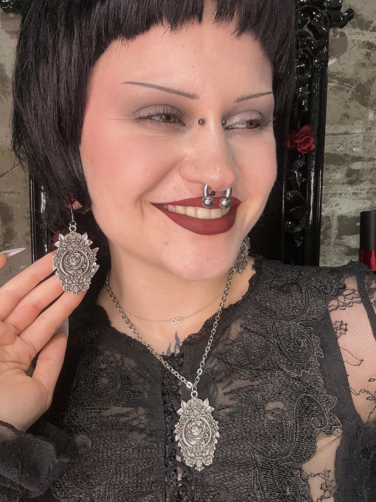 ETERNAL ROSE -  Mother of Hades NIGHT GARDEN Earrings