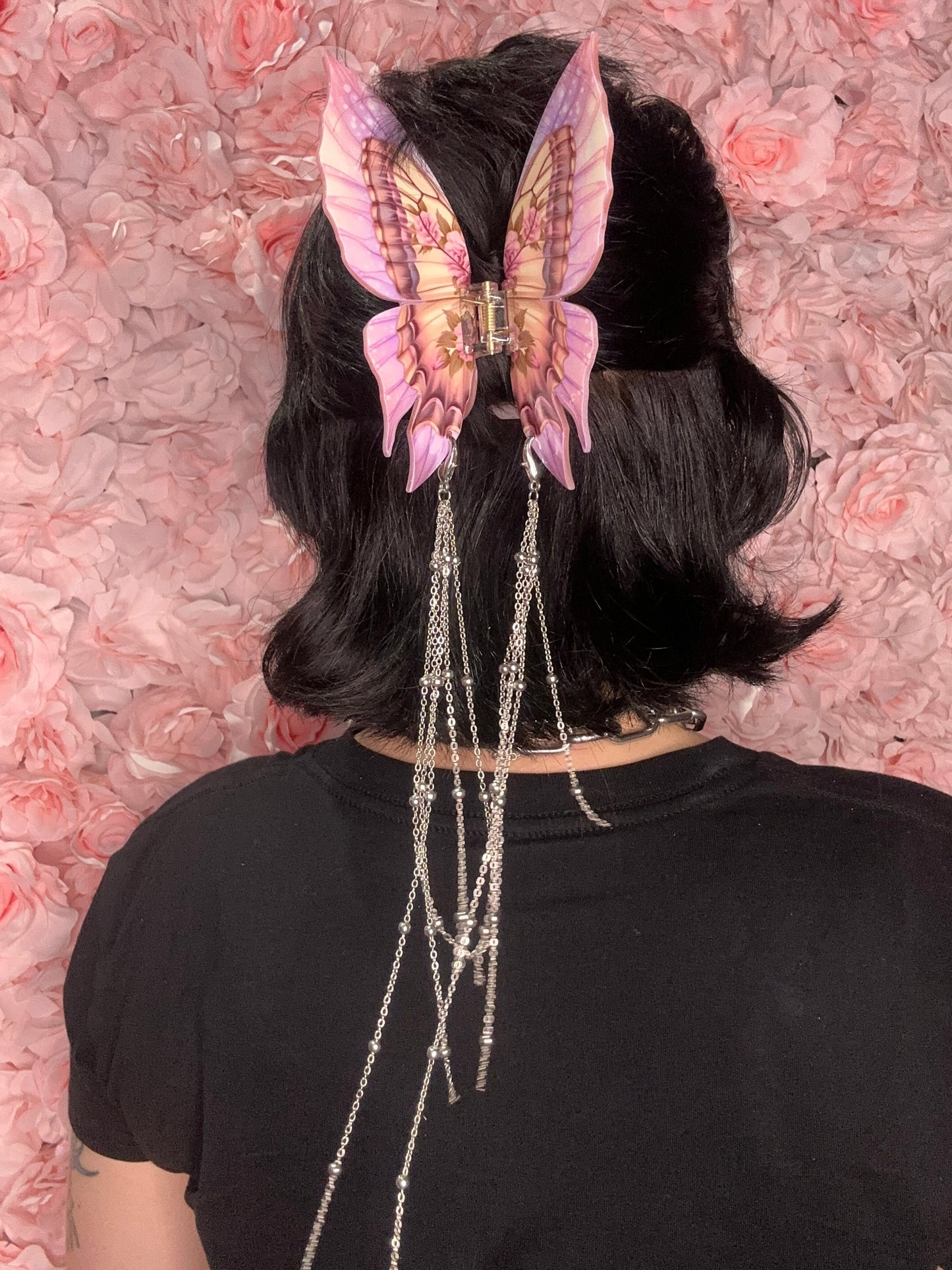 PENELOPE - Butterfly hair clasp with chain