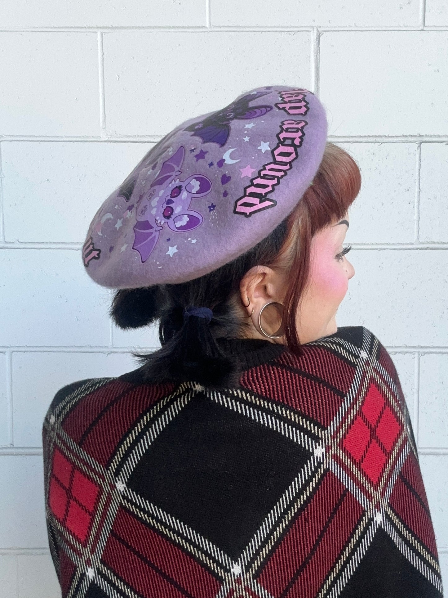 FLAP AROUND BERET - Lilac Bat Beret
