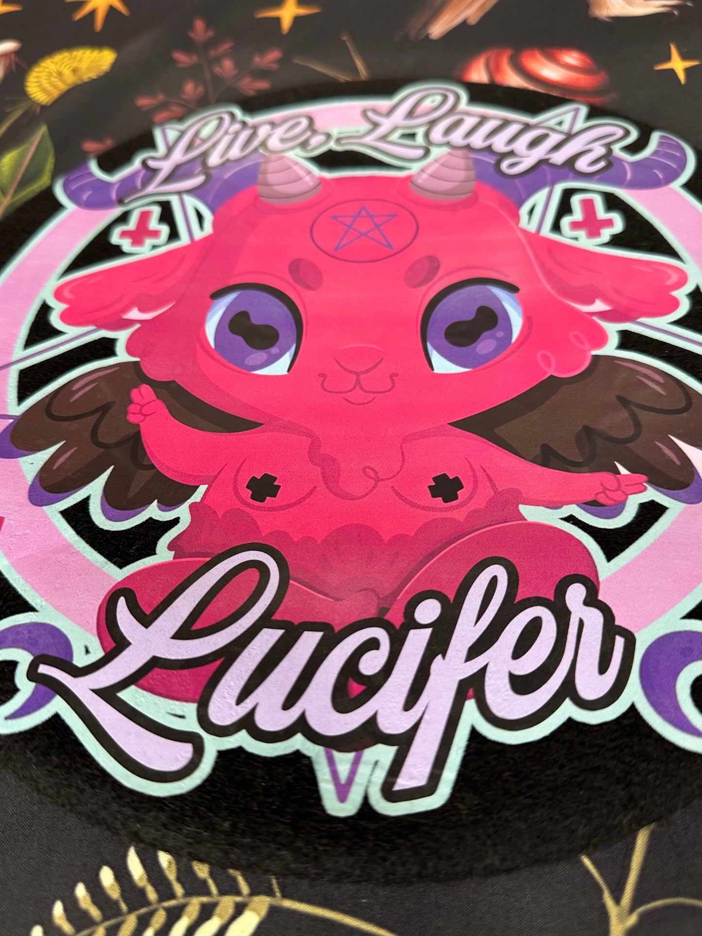 LIVE LAUGH LUCIFER BERET - Black Lucifer Beret