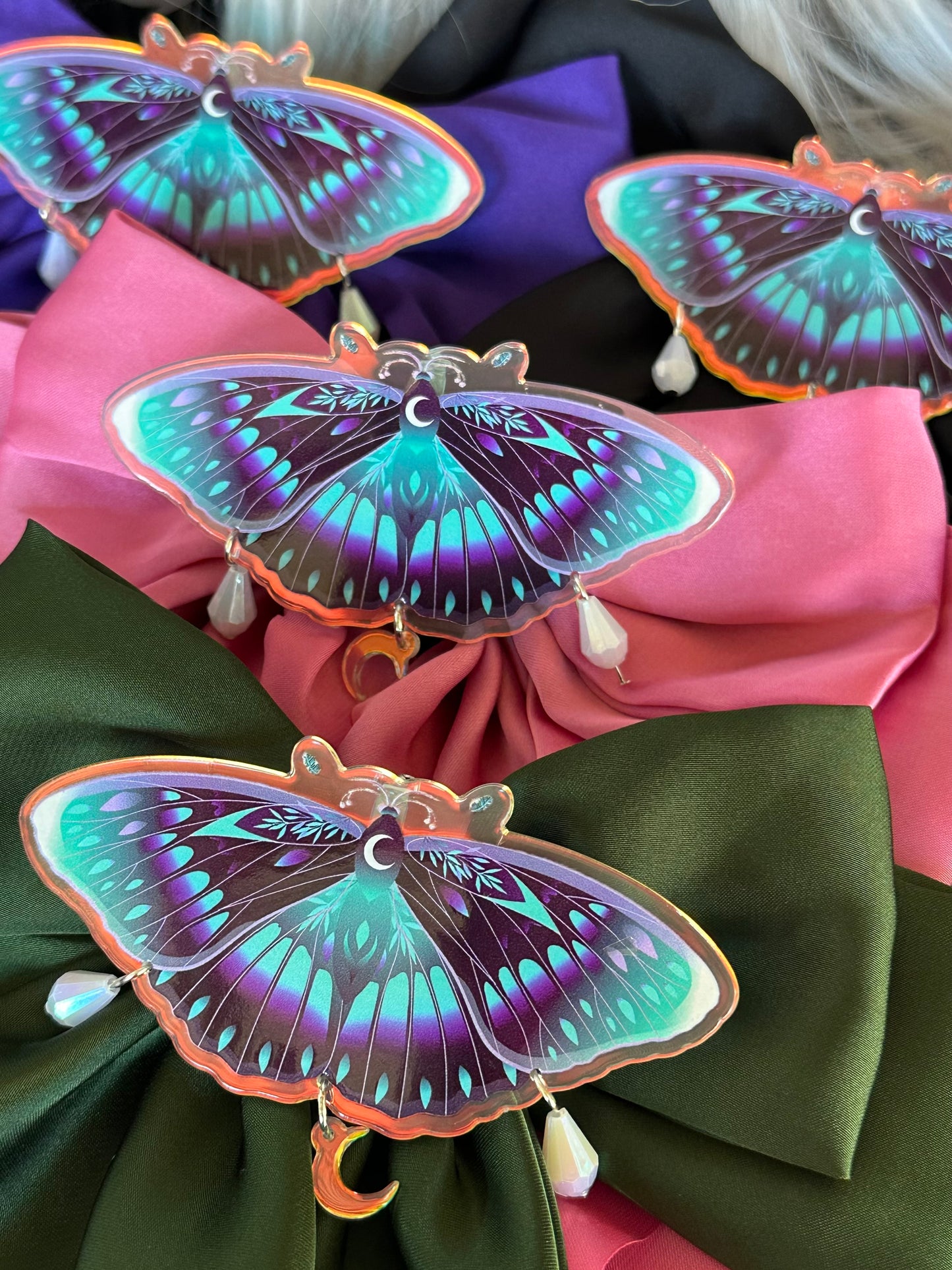 La Bella Luna - Moth Hair Bow with brooch