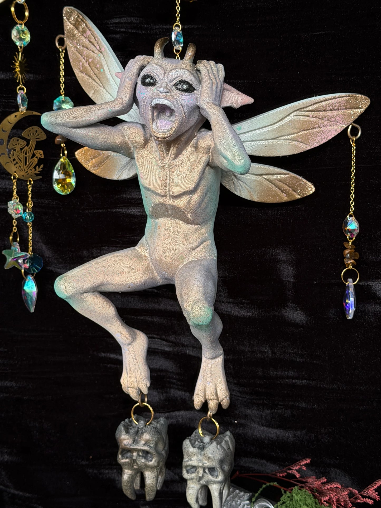 CUSTOMISED - tooth fairy cryptid gemstone hanger