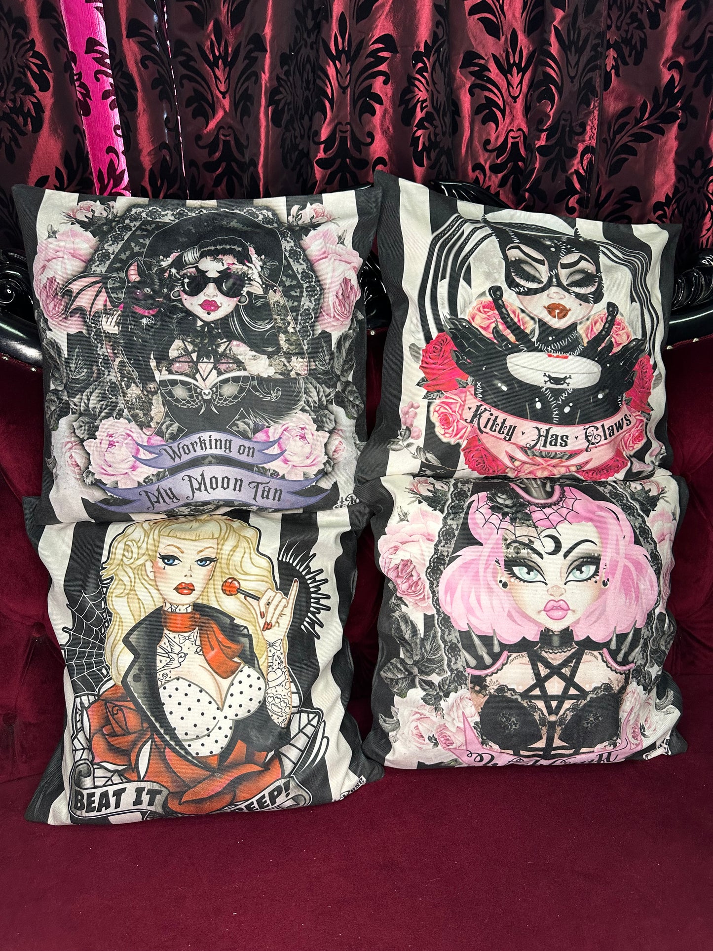 MOONTAN - Rose Demon Cushion Cover