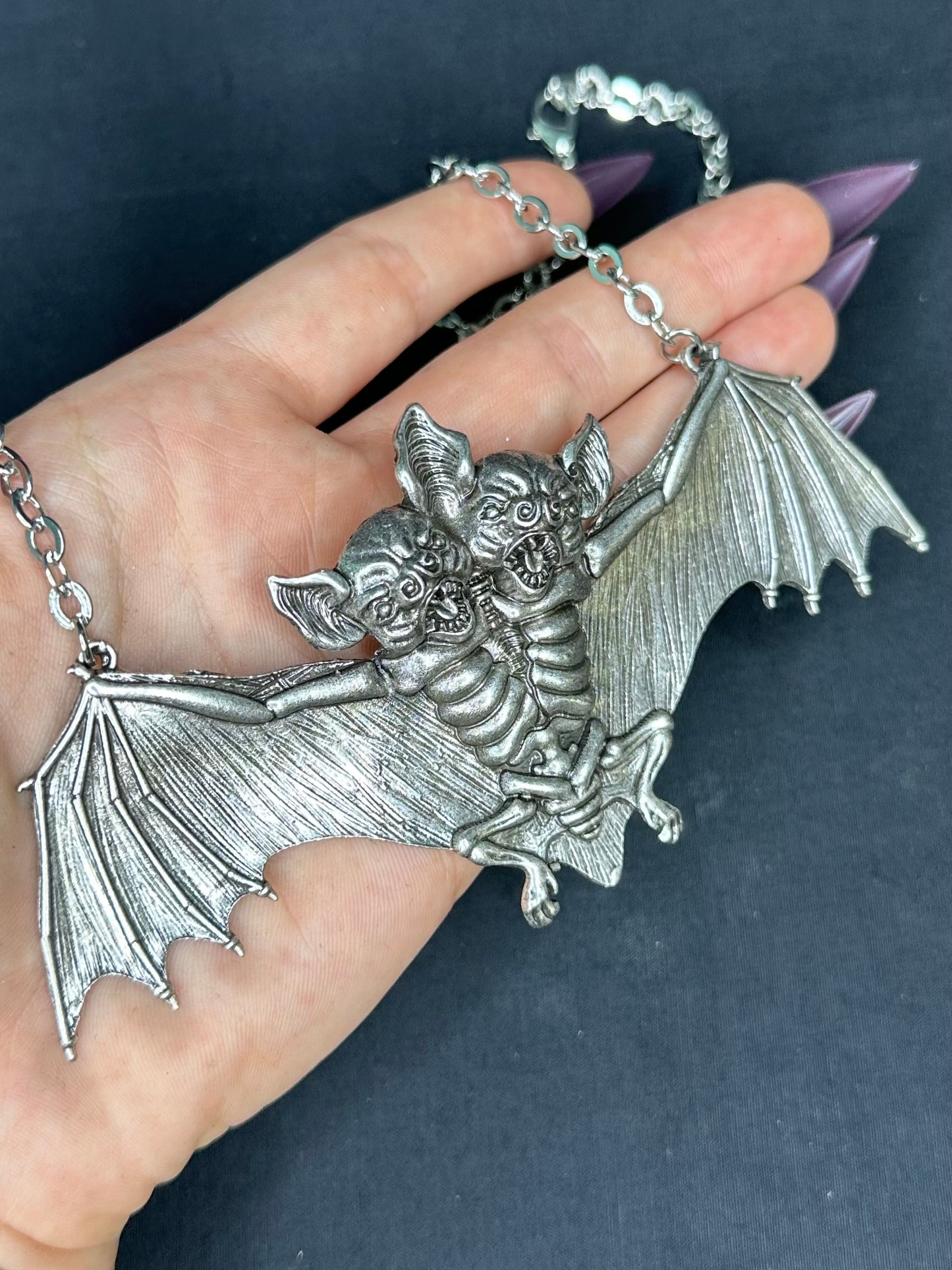 TWO FACED MACABRE BAT - Mother Of Hades X BESERK Necklace