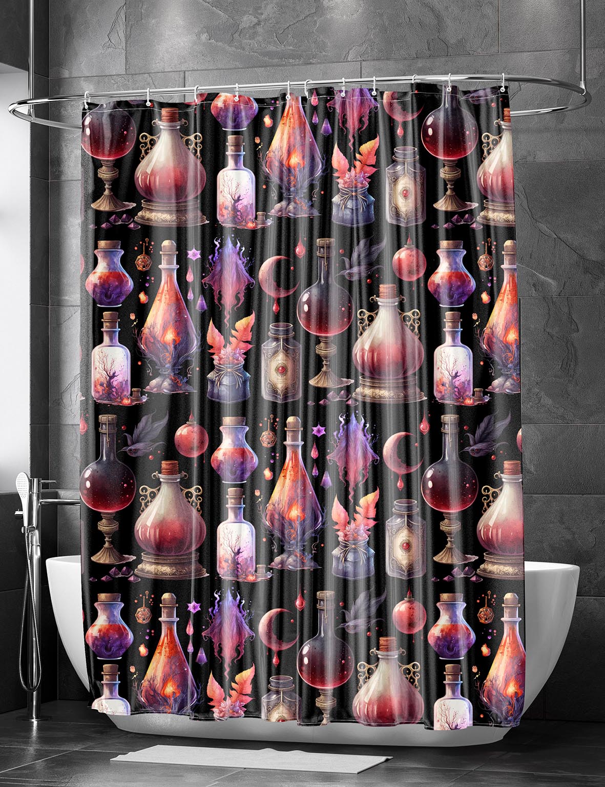 CURIOUS CABINET - Shower Curtain / Bath Mat Set